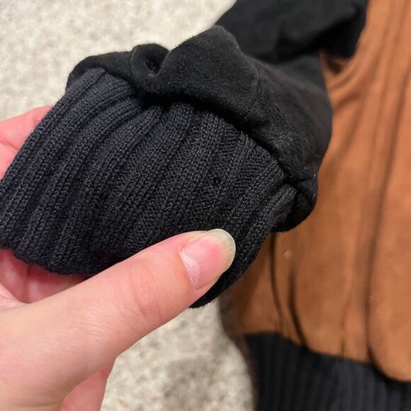 Bally of Switzerland 100% Suede Leather Colorblock Sweatshirt Sz XL Western - Picture 11 of 12